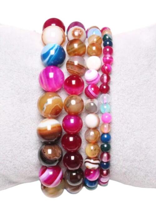 Bracelet Agate Multicolore A 8mm