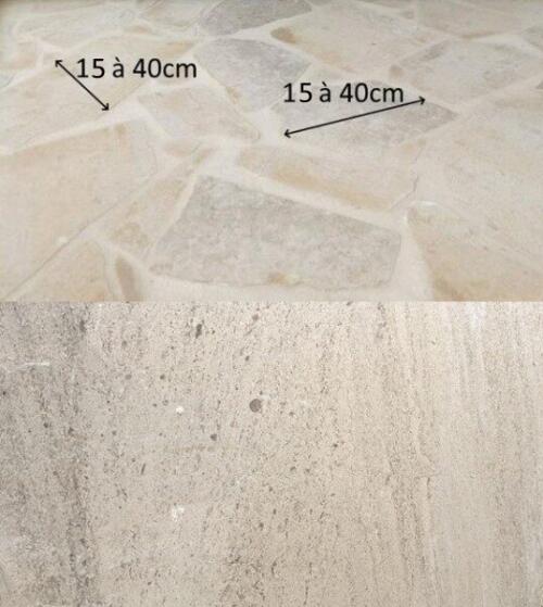 PETIT OPUS INCERTUM DU PORTUGAL Epaisseur 2cm (Chute de débitage à ajuster à la pose) 15 à 40cm x 15 à 40cm