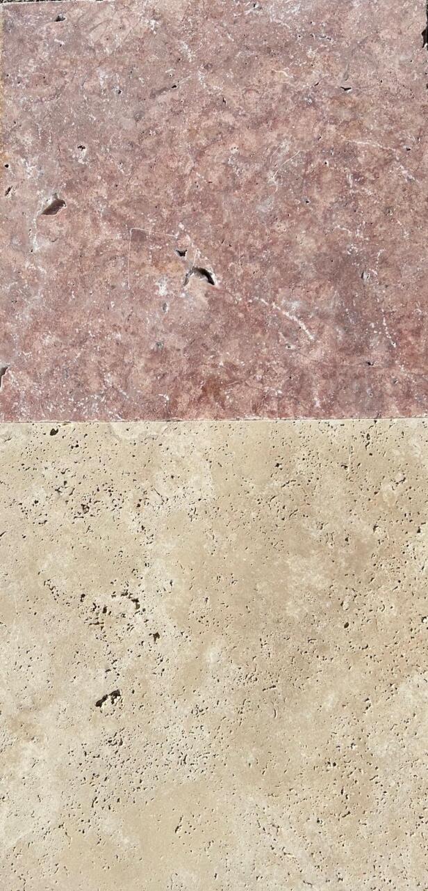 TRAVERTIN BEIGE ET ROUGE