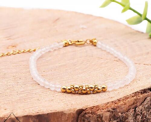 BRACELET ALÉA DORÉ CRISTAL DE ROCHE AA