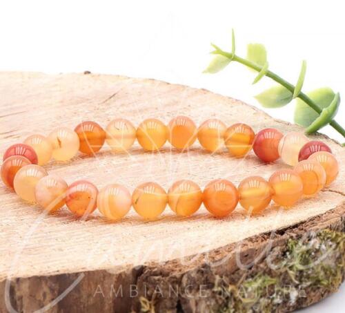 BRACELET BOULE 08MM CORNALINE A