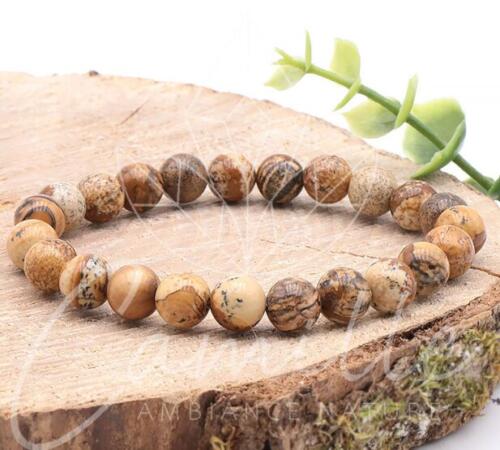 BRACELET BOULE 08MM JASPE PAYSAGE A